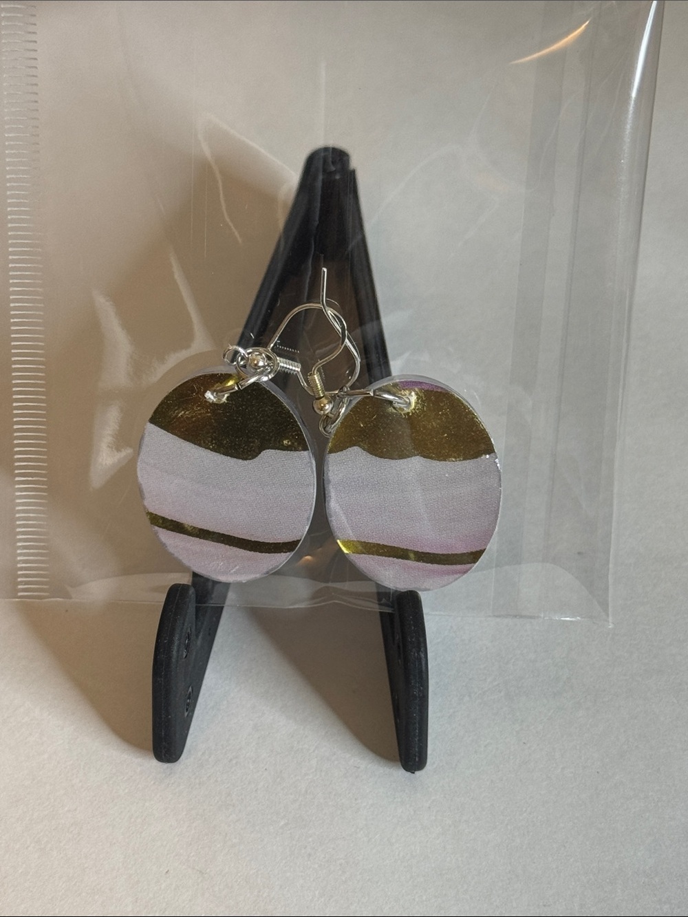 Pink and Gold Round Dangle Earrings for Women